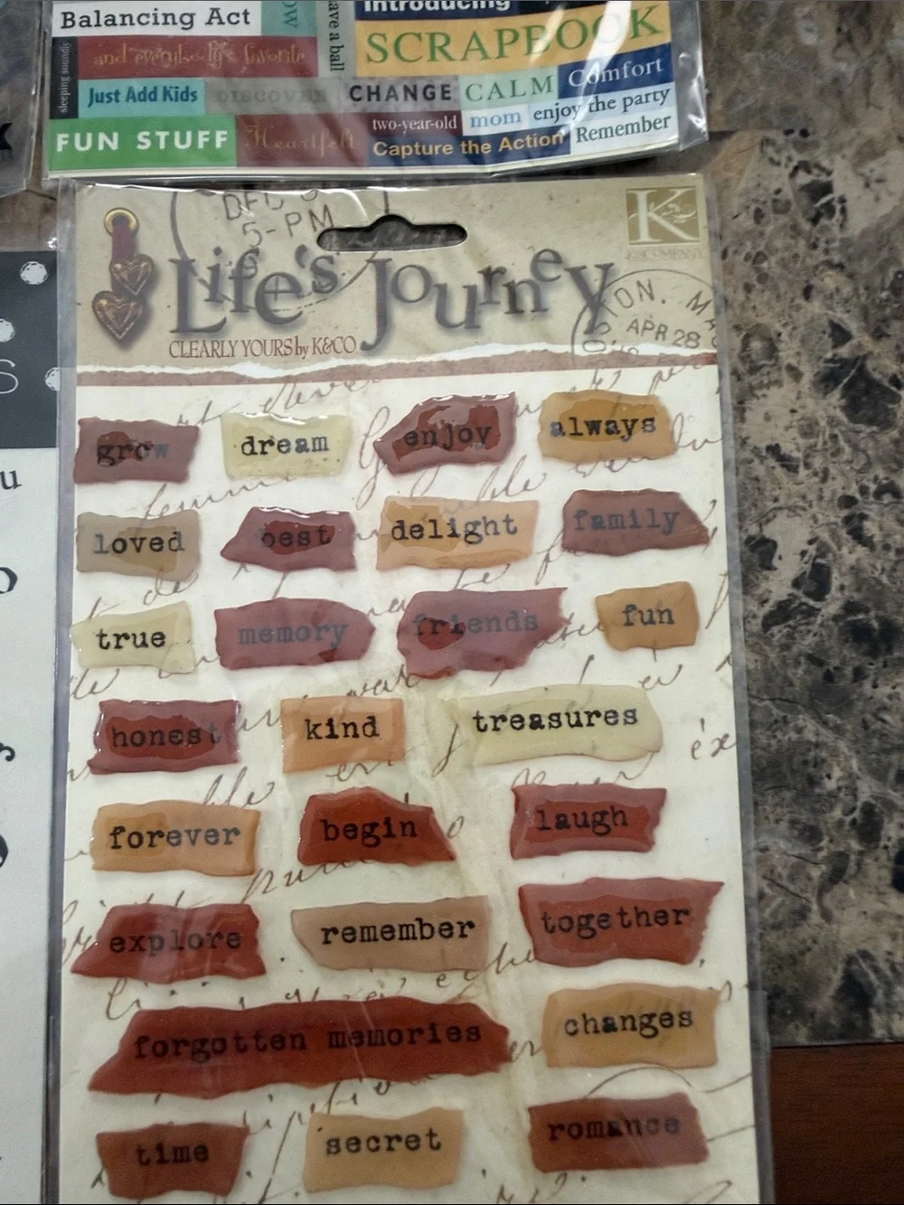 NWT Misc Words Scrapbook Stickers